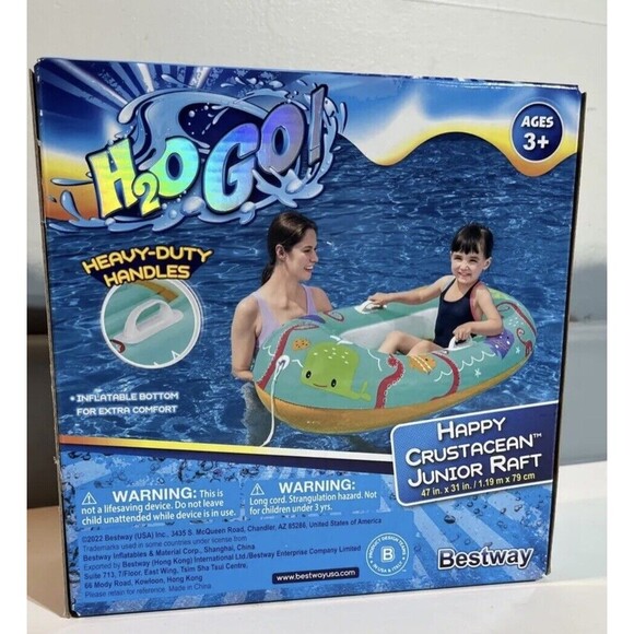 H2o Go Happy Crustacean Junior Raft Pool Float Outdoor Floaty Tube Swimming - Picture 2 of 4